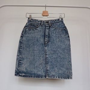 IKEDA acid wash denim skirt